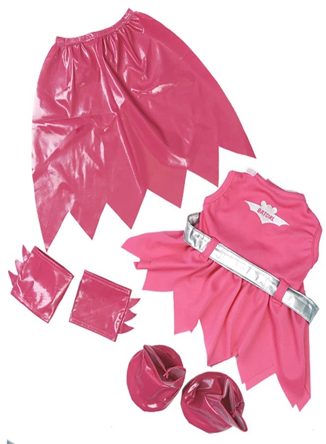 Stuffems Toy Shop Bat Girl Outfit with Cape, Arm Bands, Boots & Silver Belt Fits Most 14"-18" Build-a-Bear & Make Your Own Stuffed Animals - Image 1